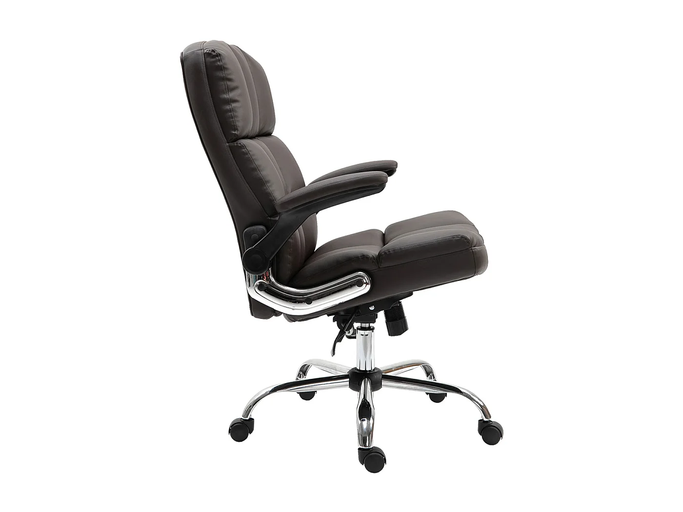 Chaise de bureau MCW-J21,  similicuir brun