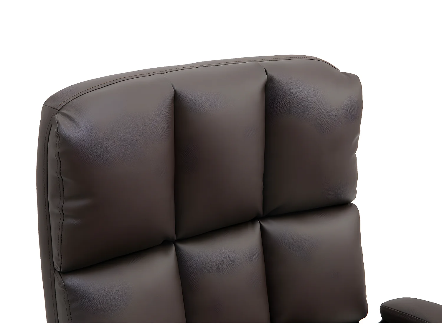 Chaise de bureau MCW-J21,  similicuir brun