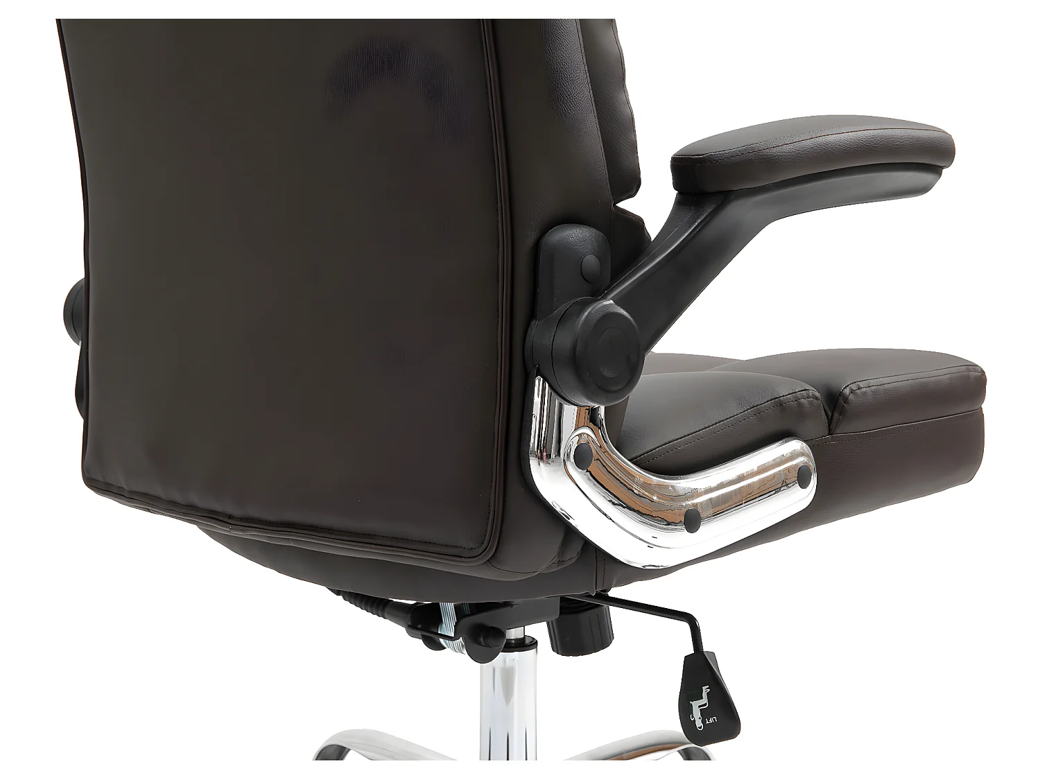 Chaise de bureau MCW-J21,  similicuir brun