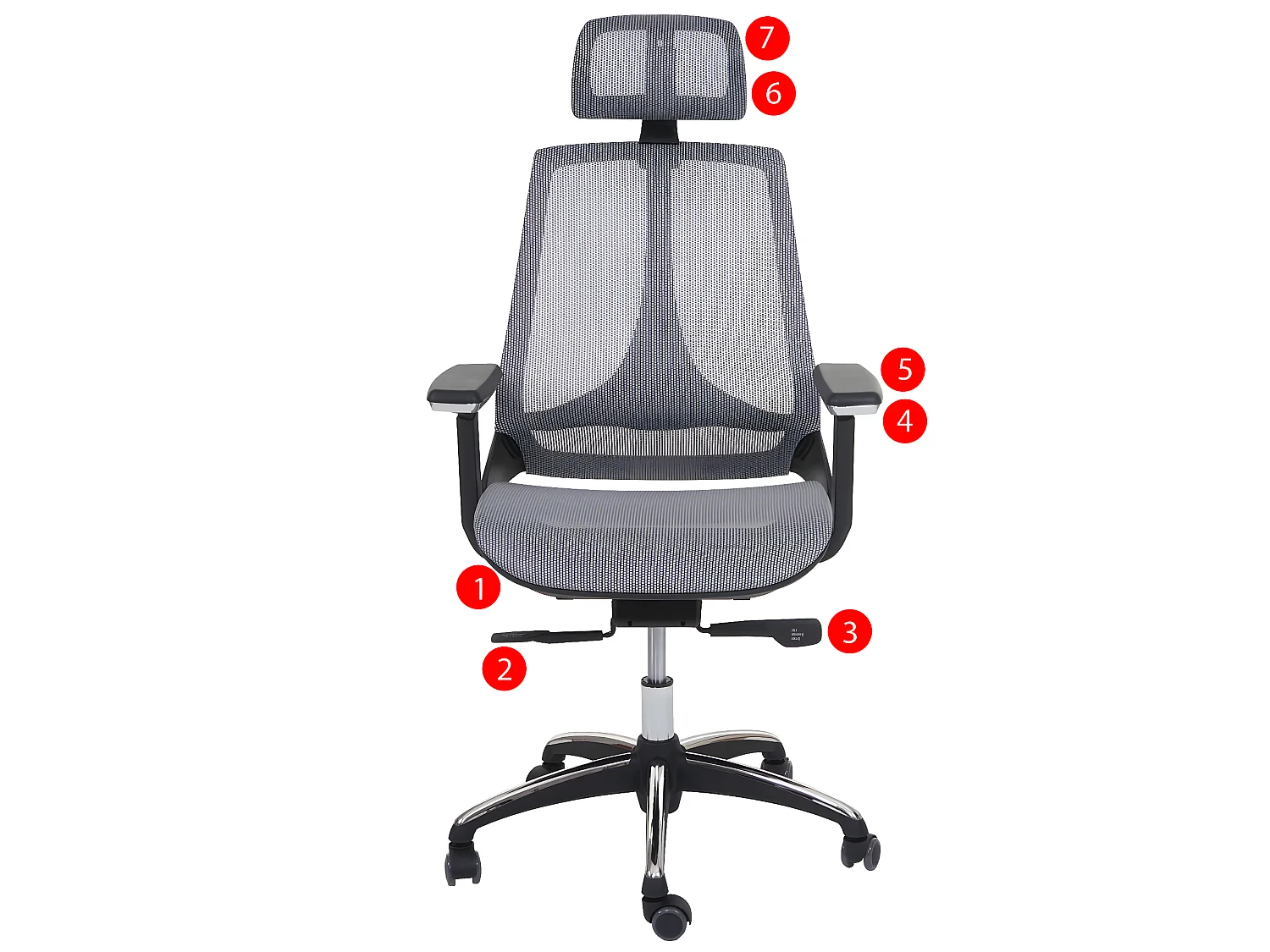 Chaise de bureau MCW-A59,  gris/gris