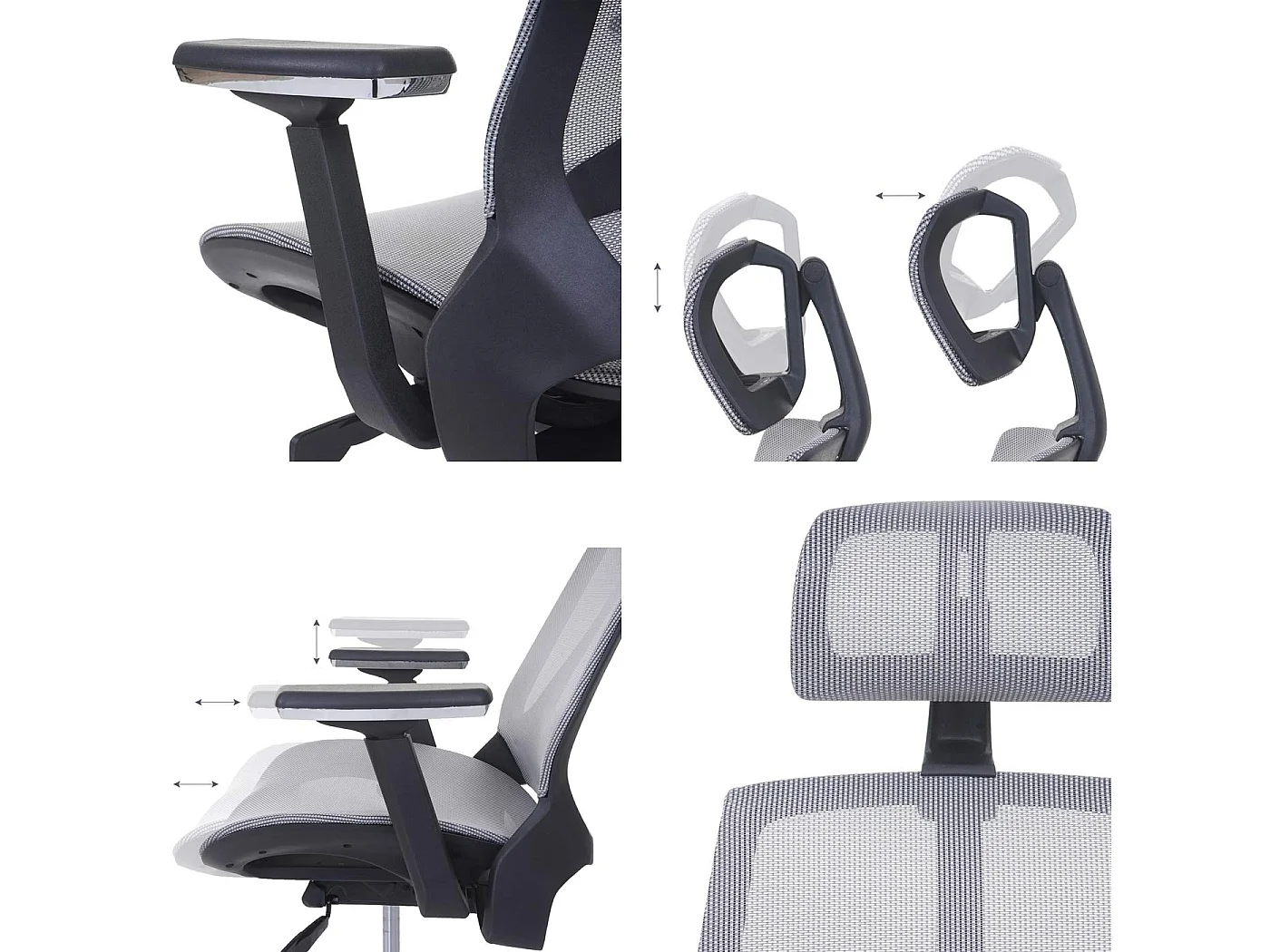 Chaise de bureau MCW-A59,  gris/gris