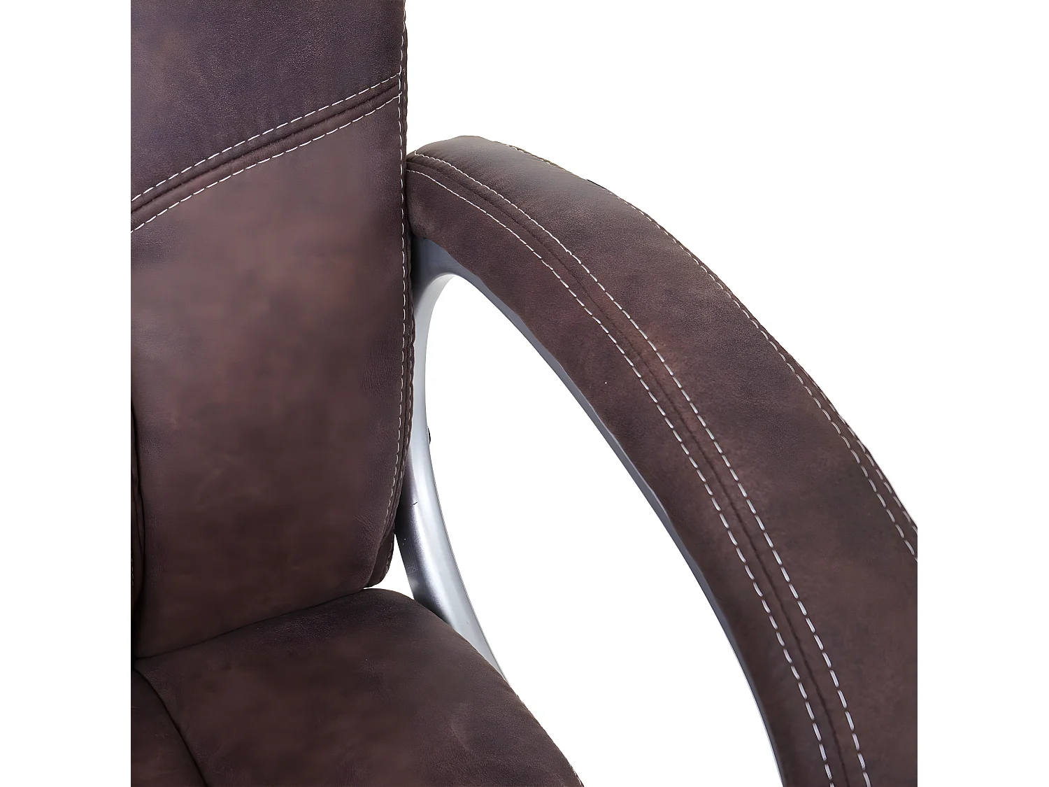 Chaise de bureau MCW-A71,  imitation daim, brun