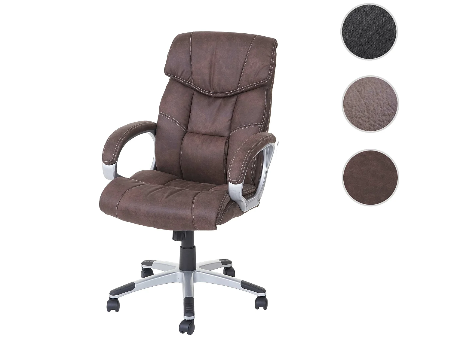 Chaise de bureau MCW-A71,  imitation daim, brun