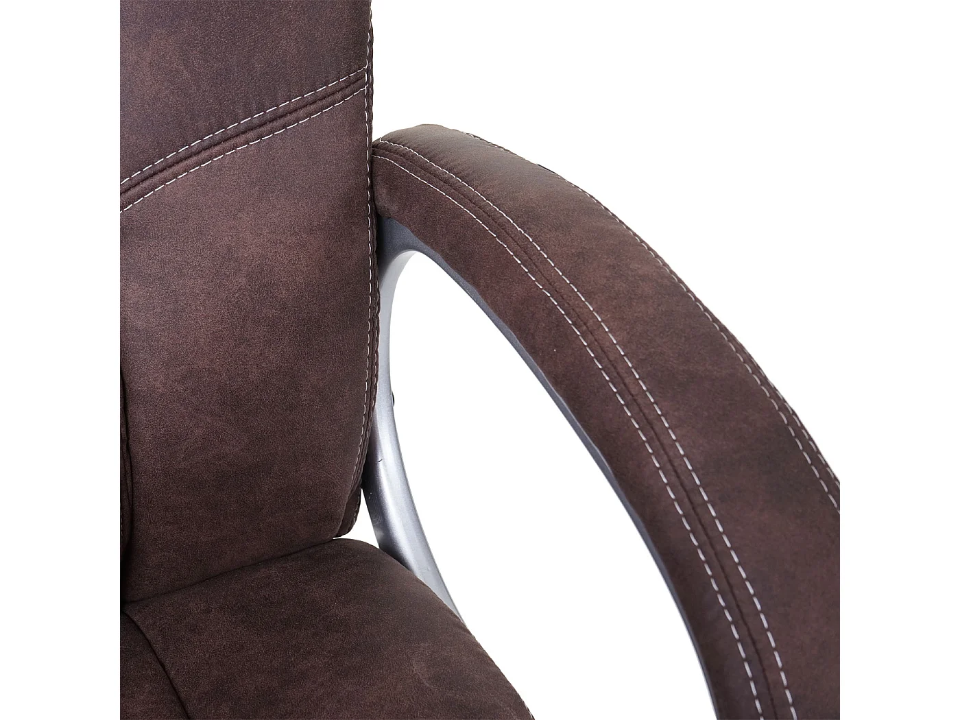 Chaise de bureau MCW-A71,  imitation daim, brun