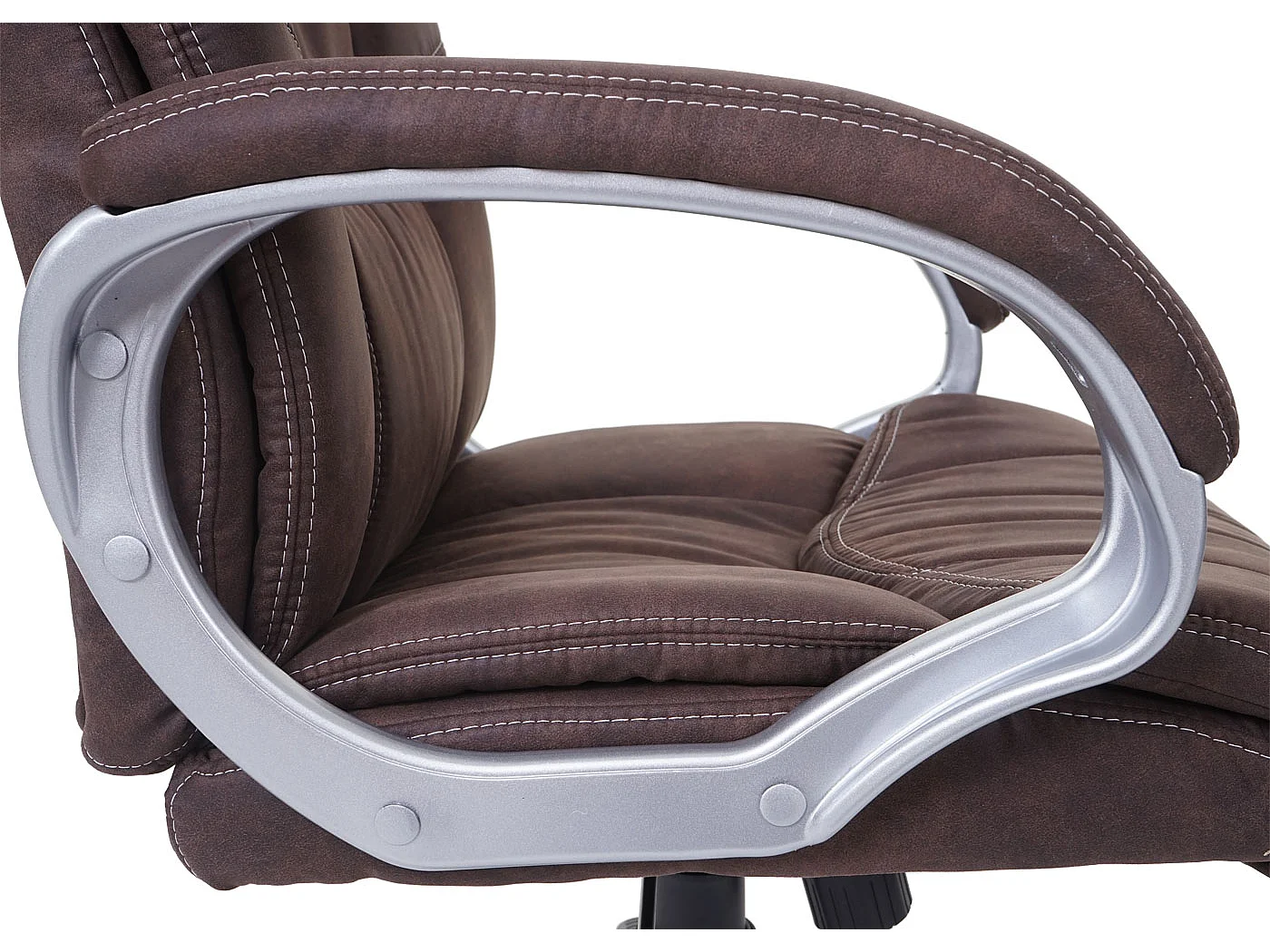 Chaise de bureau MCW-A71,  imitation daim, brun