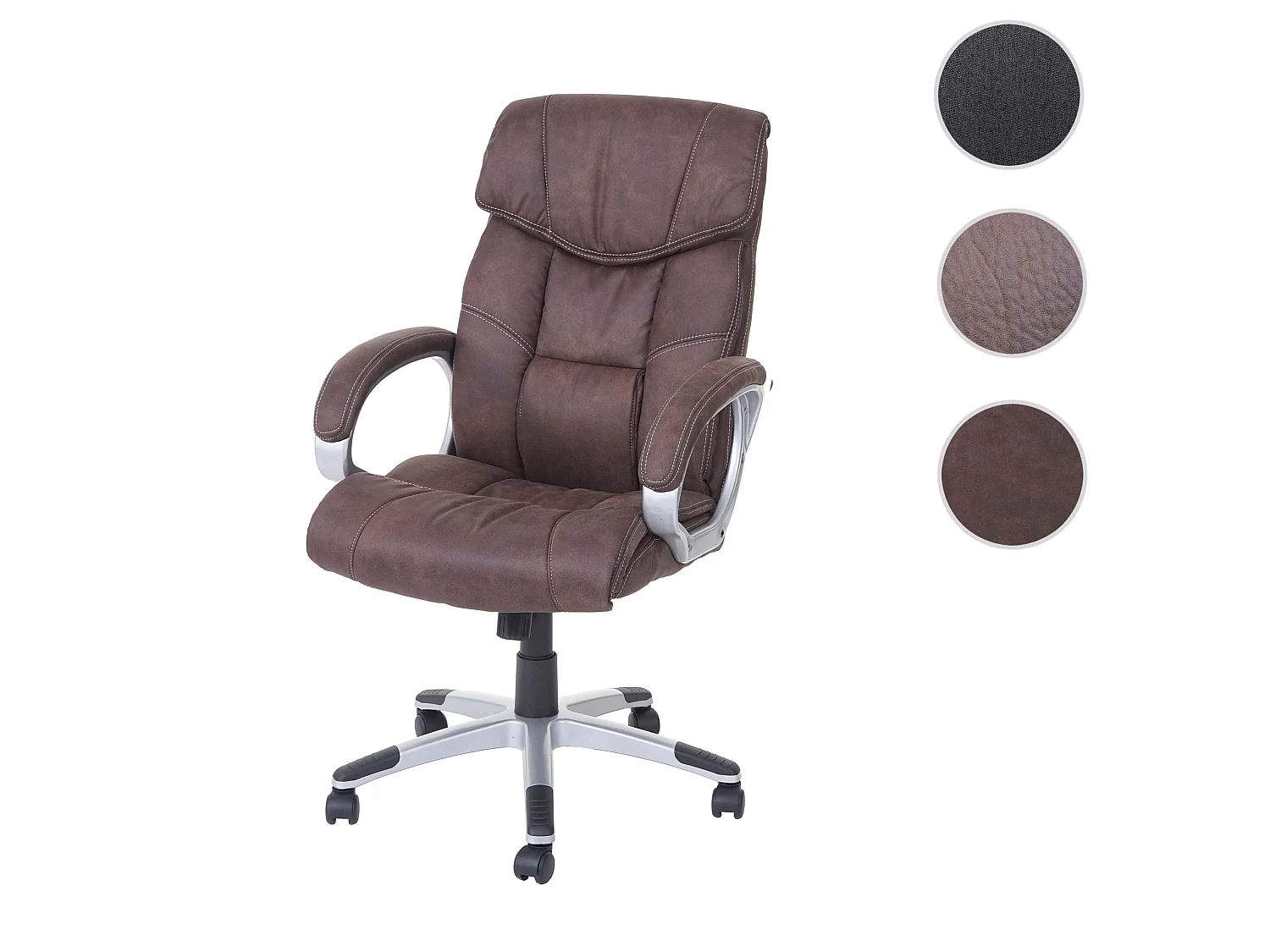 Chaise de bureau MCW-A71,  imitation daim, brun