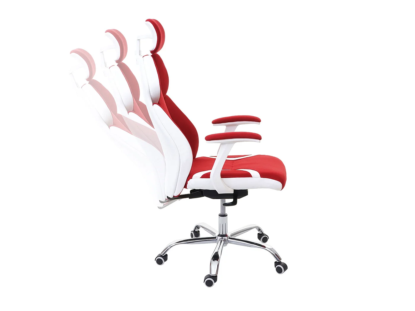 Silla de oficina MCW-F12,  rojo/blanco