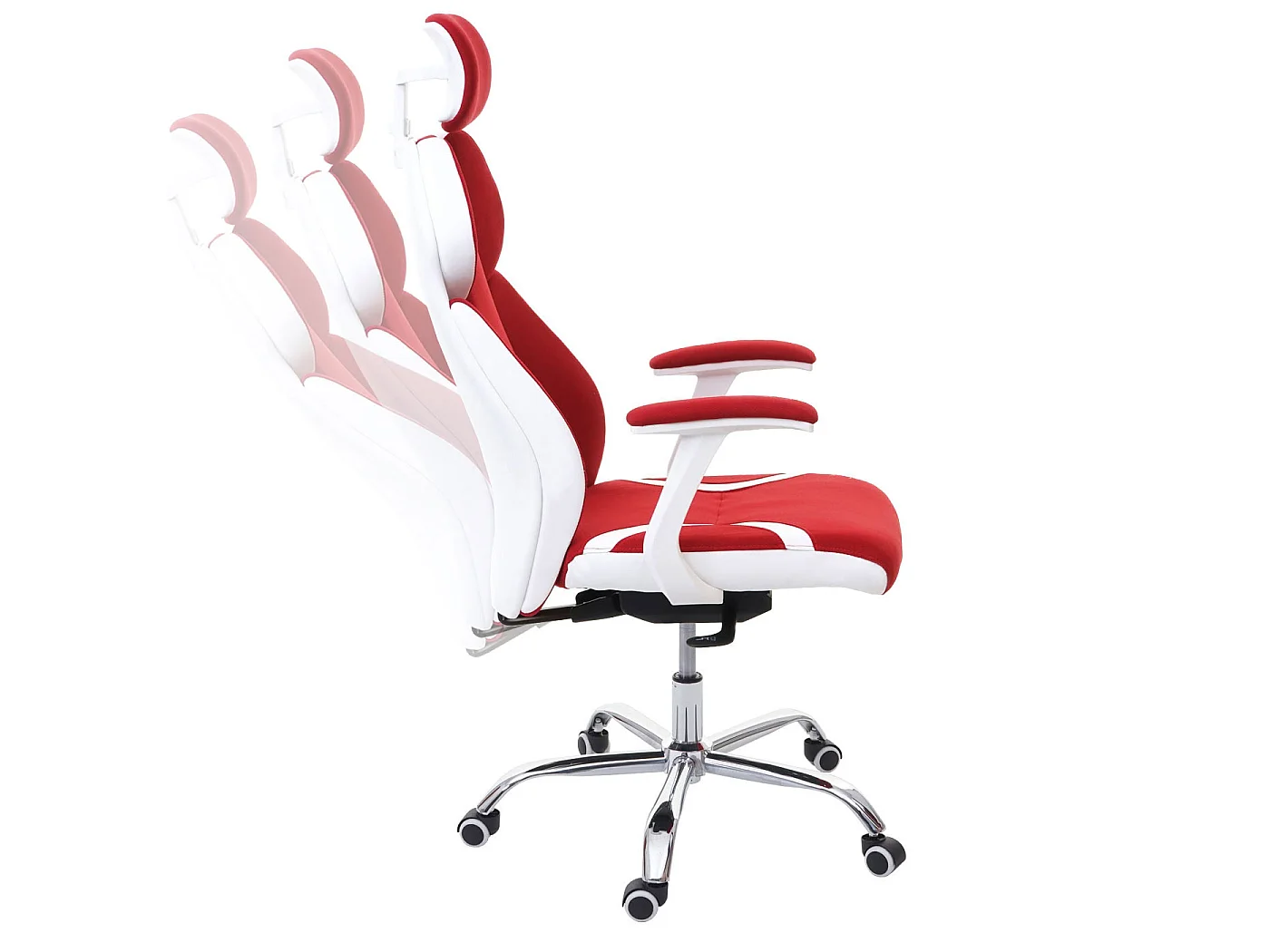 Krzesło biurowe MCW-F12,  czerwony/biały