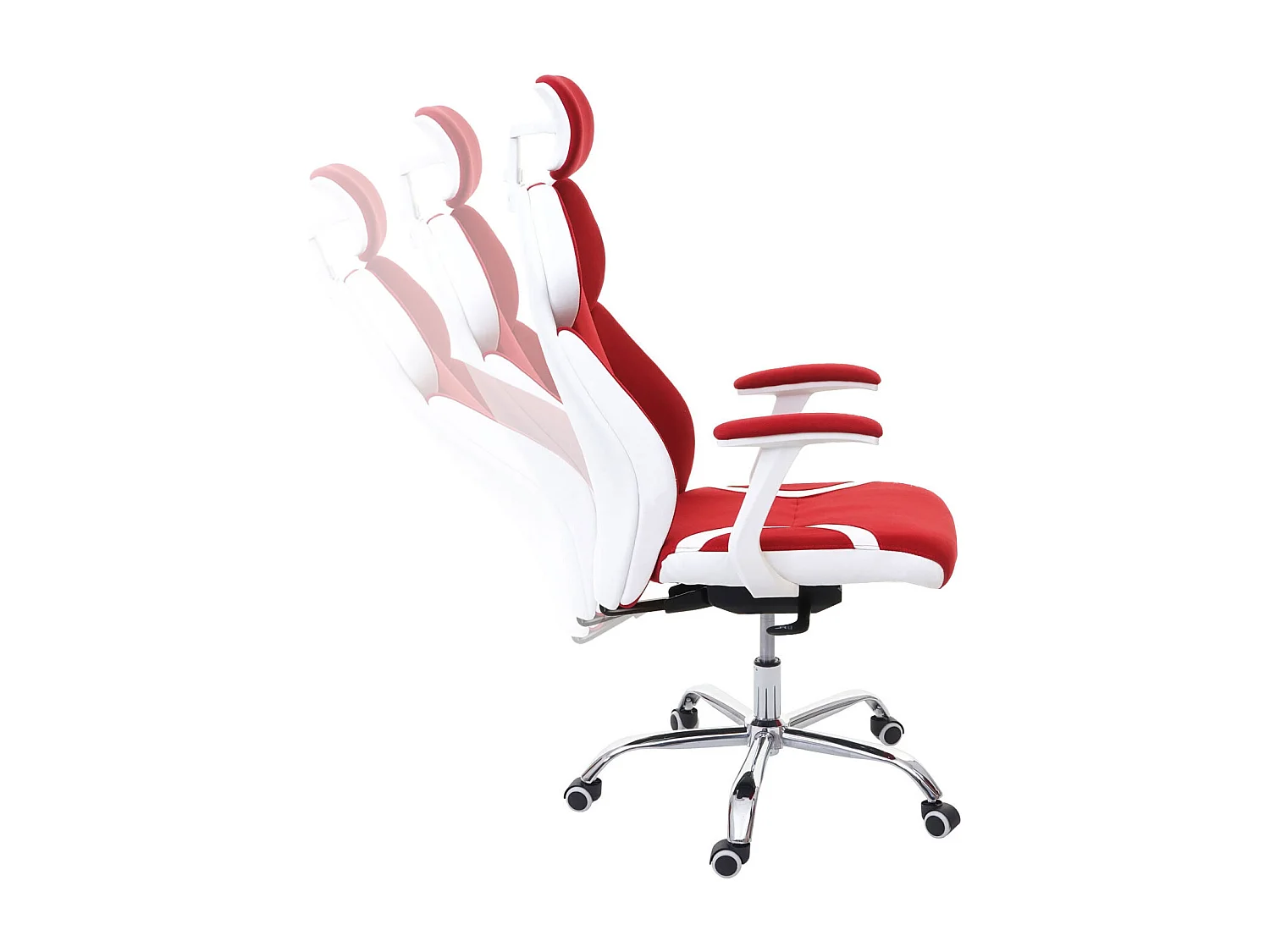 Krzesło biurowe MCW-F12,  czerwony/biały