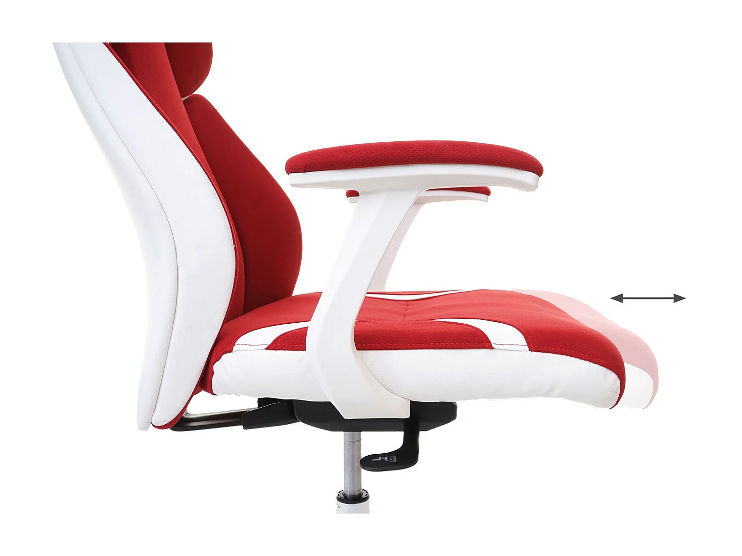 Krzesło biurowe MCW-F12,  czerwony/biały