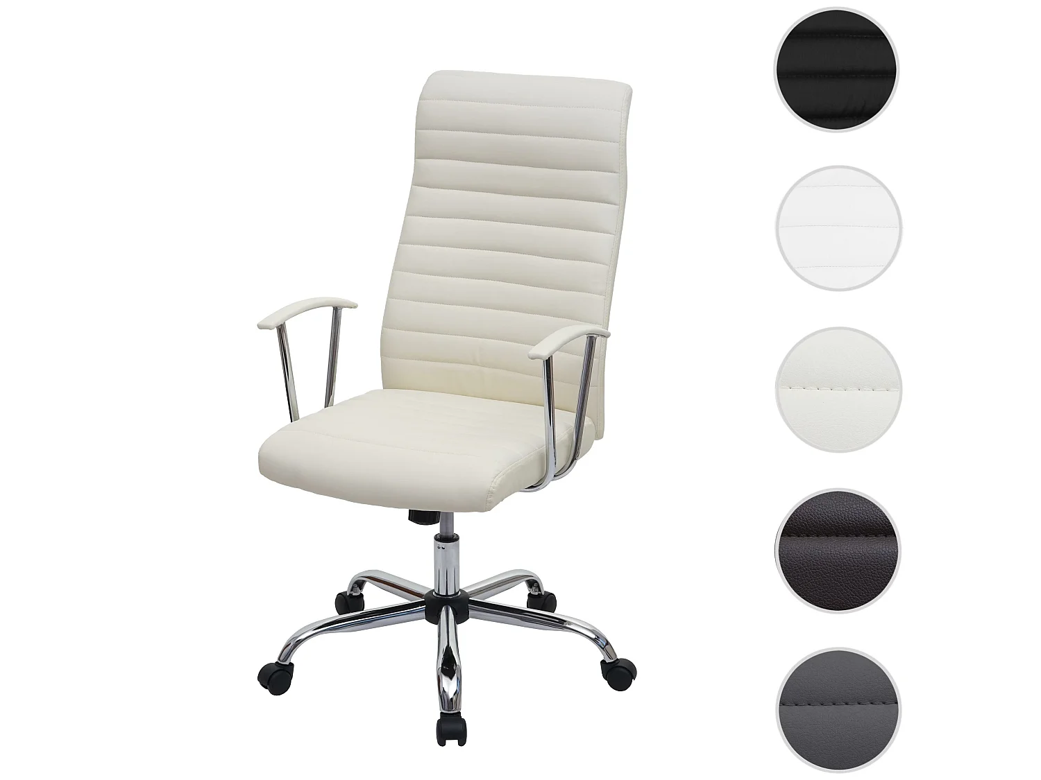 Poltrona sedia ufficio girevole regolabile Cagliari computer gaming design moderno ecopelle ~ avorio