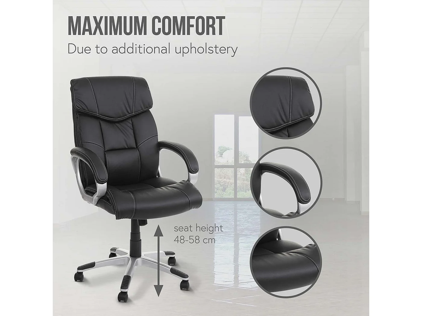 Silla de oficina MCW-A71,  negro