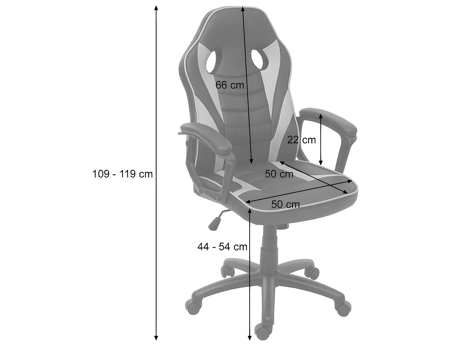 Chaise de bureau MCW-F59,  noir
