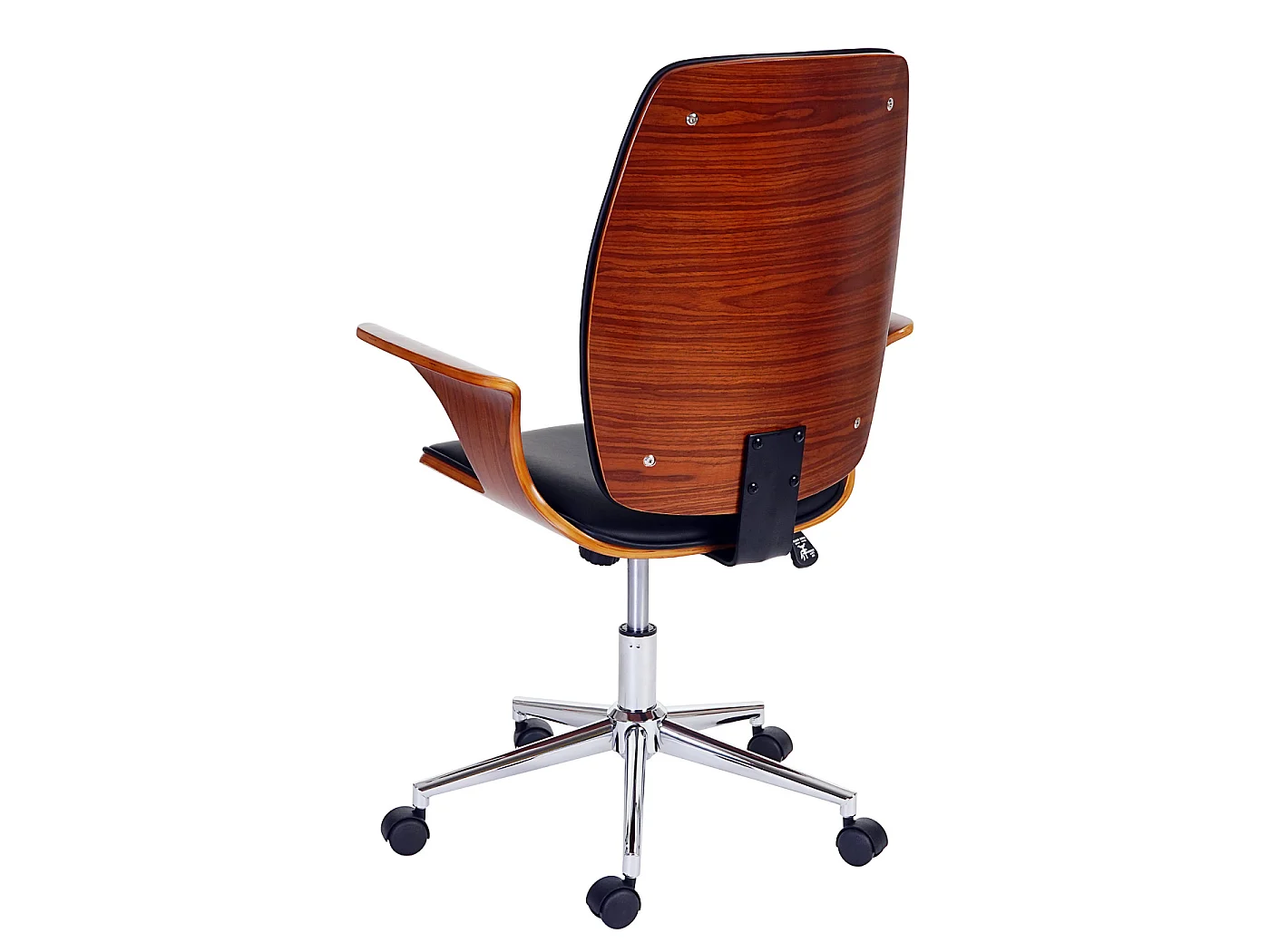 Bureaustoel MCW-C54,  walnoot look, zwarte bekleding