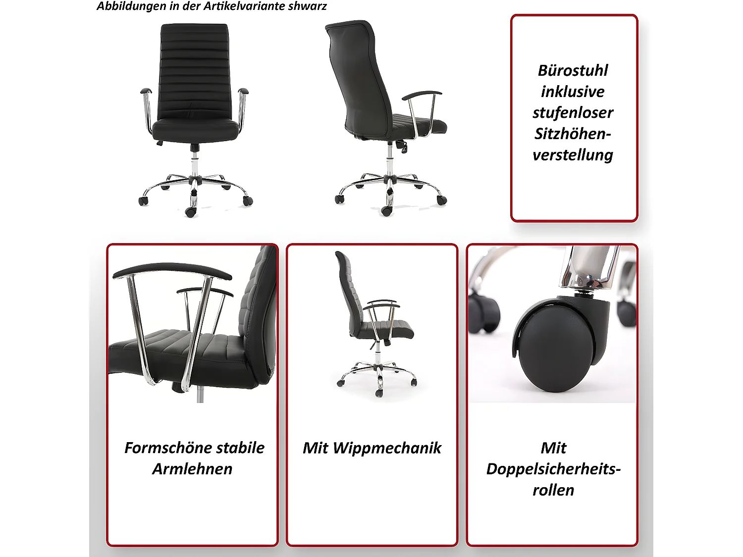 Chaise de bureau Monastir,  blanc