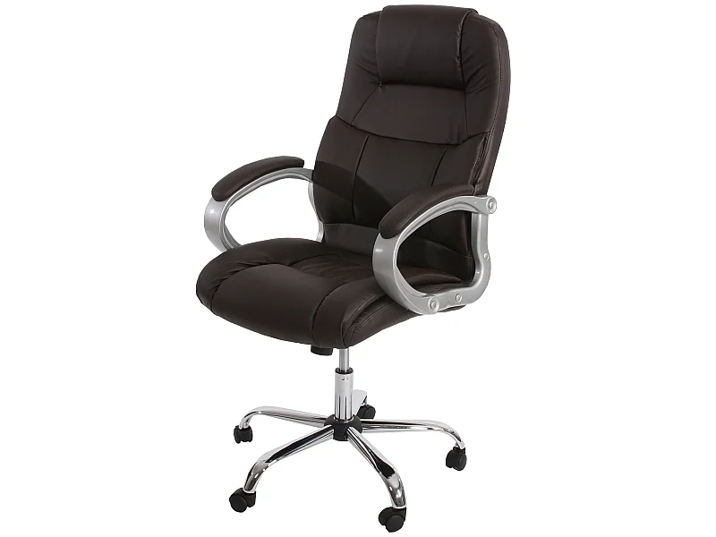 Poltrona sedia ufficio girevole T65 Boston XXL ecopelle design moderno altezza regolabile marrone