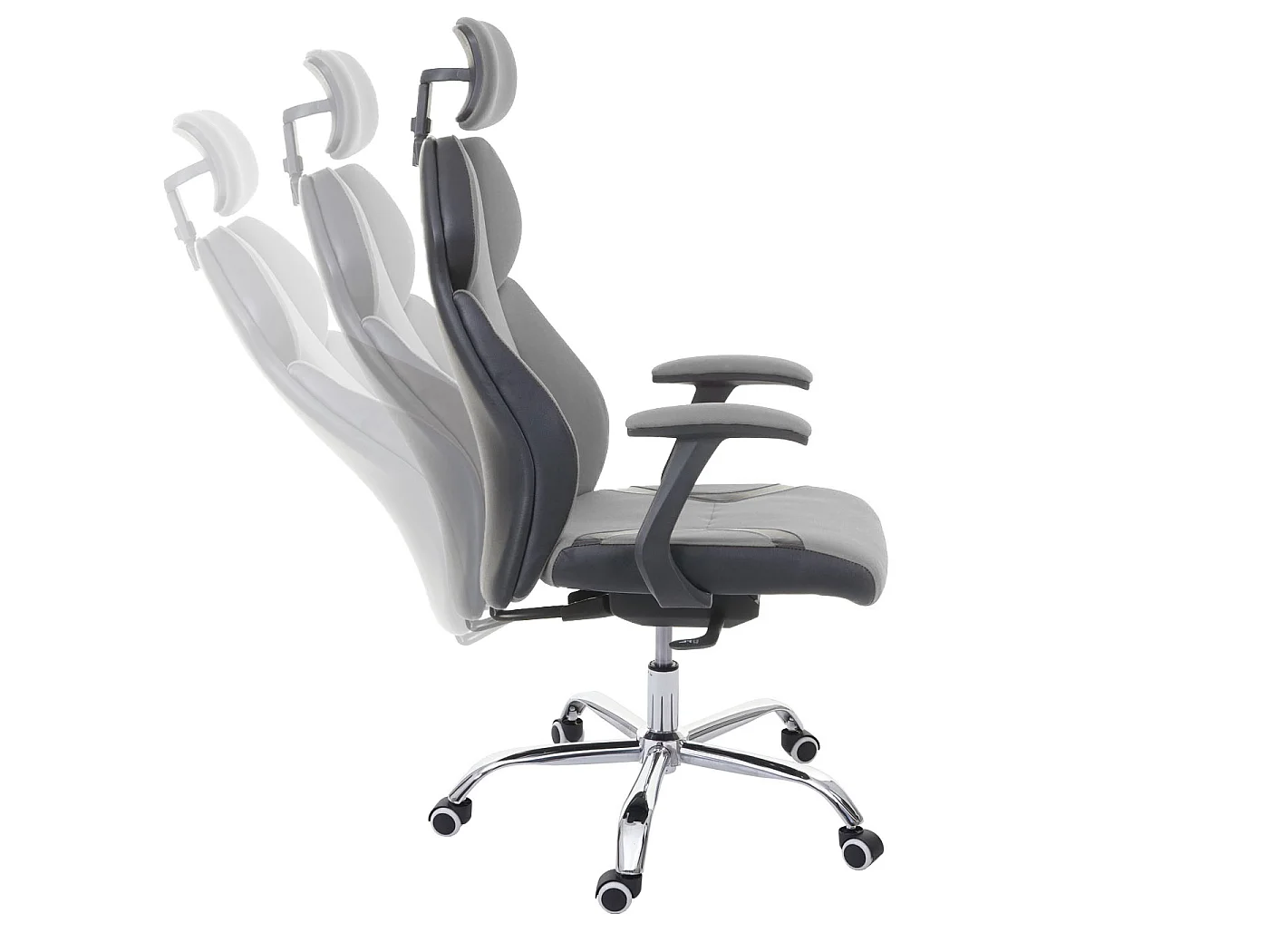 Chaise de bureau MCW-F12,  gris/noir