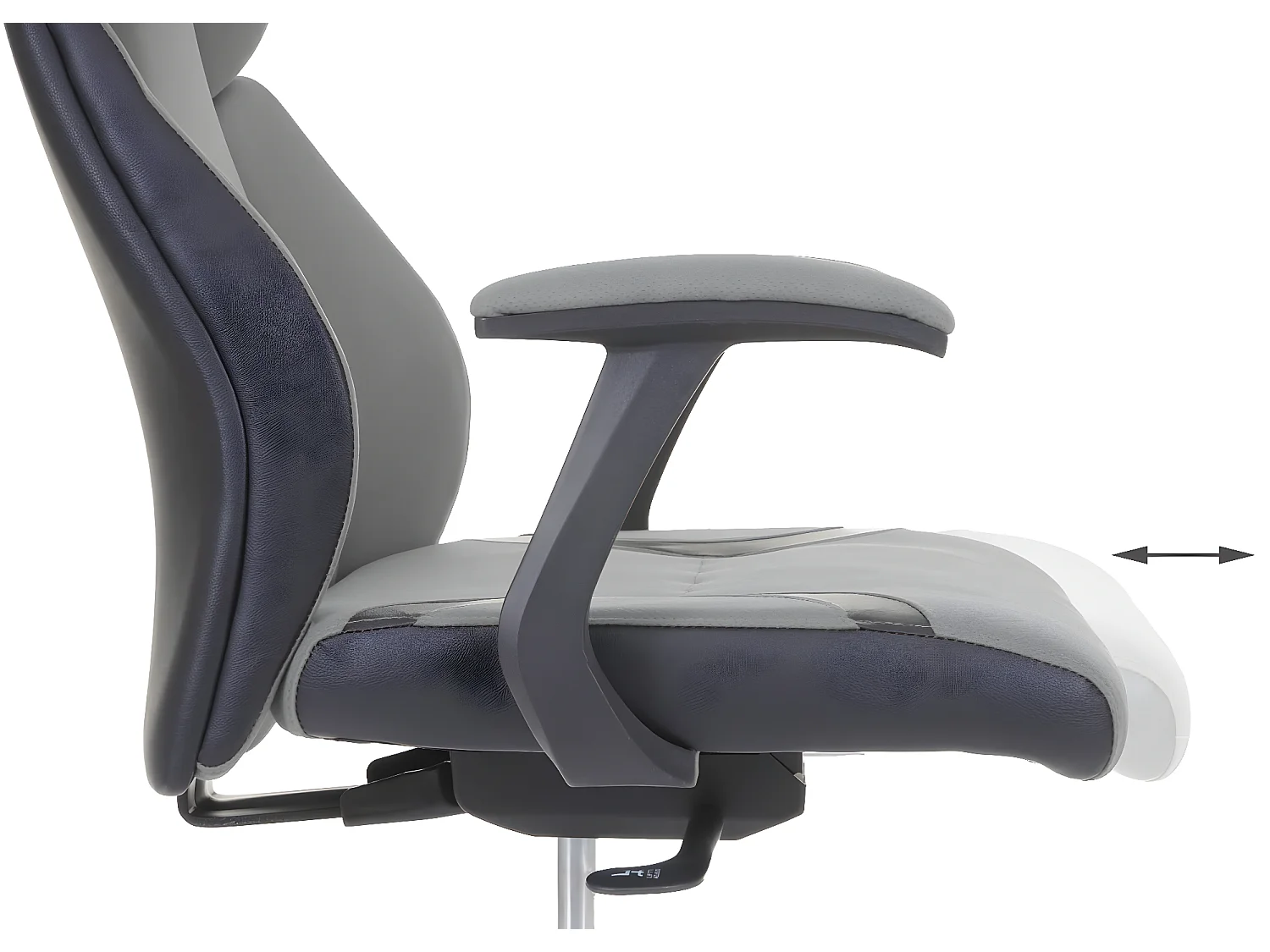 Chaise de bureau MCW-F12,  gris/noir