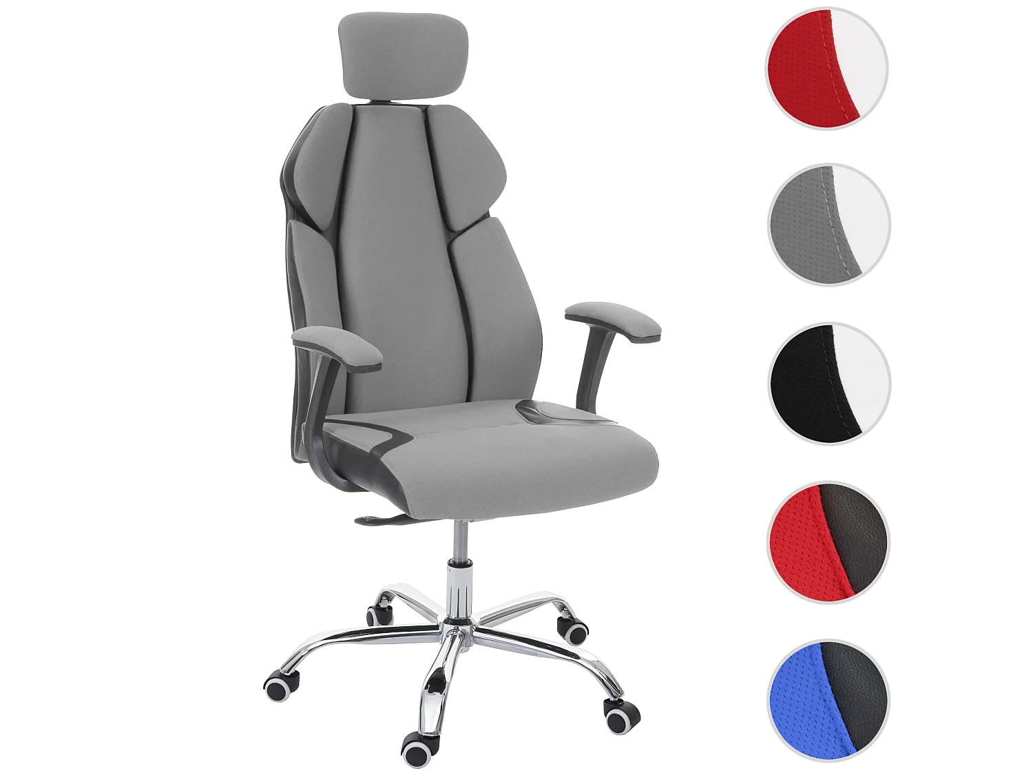 Chaise de bureau MCW-F12,  gris/noir