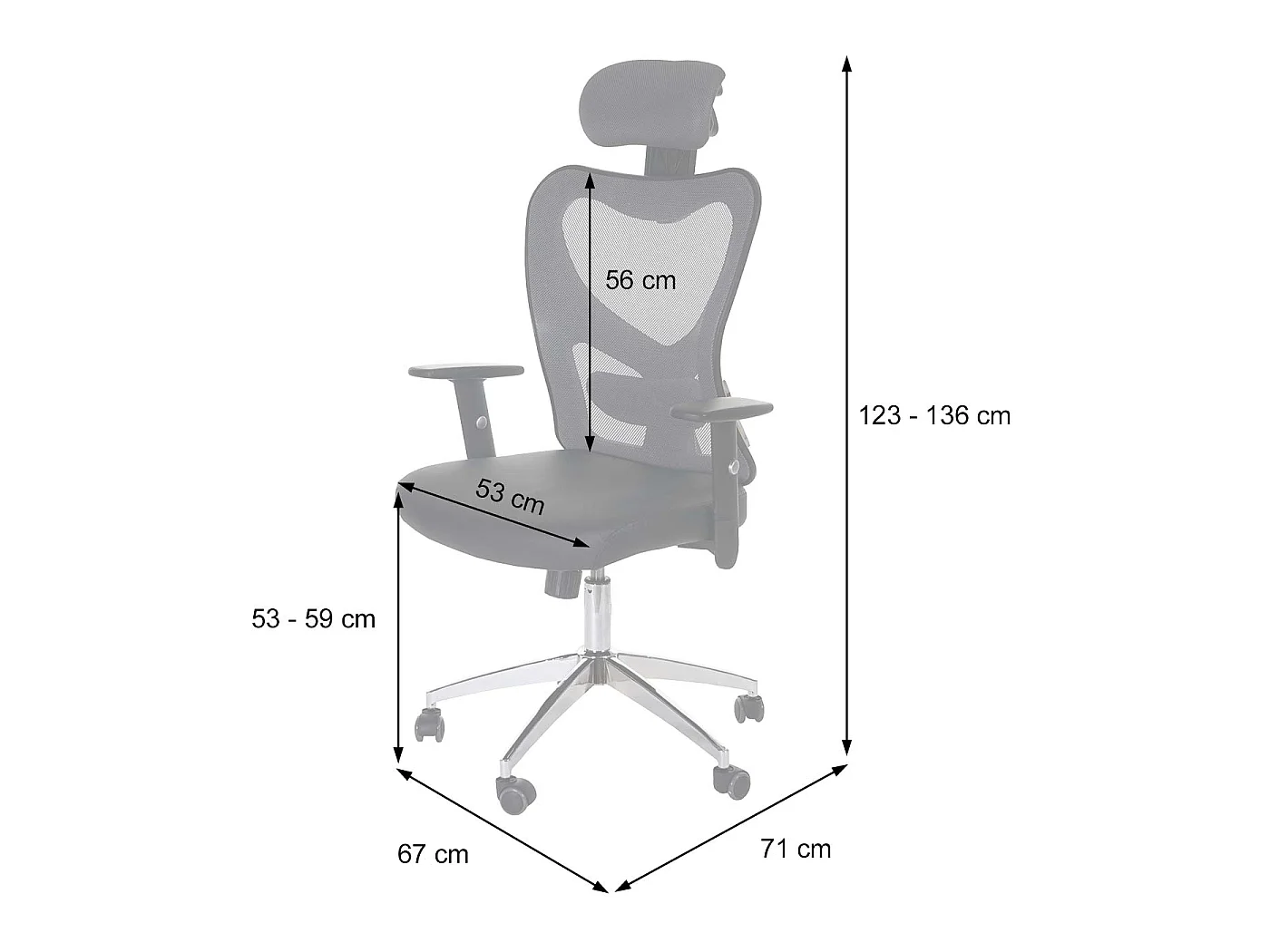 Chaise de bureau professionnelle Pamplona,  brun