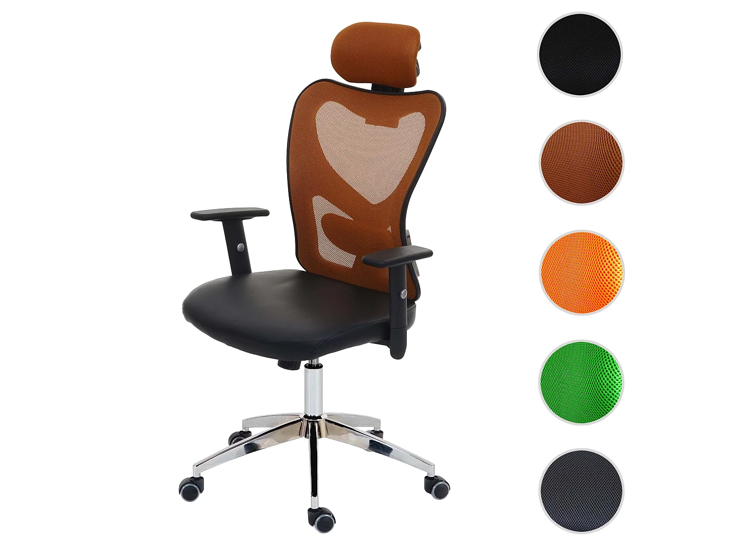 Chaise de bureau professionnelle Pamplona,  brun