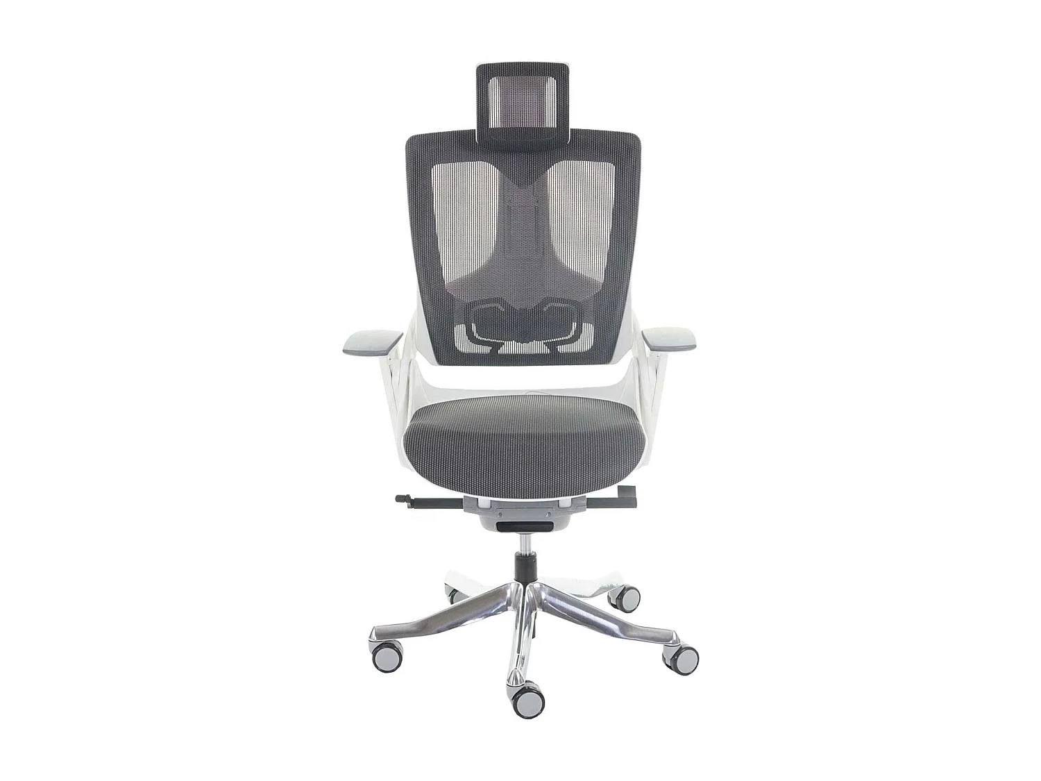 Poltrona sedia ufficio girevole regolabile MERRYFAIR Wau 2 ergonomica poggiatesta alluminio tessuto bianco nero grigio
