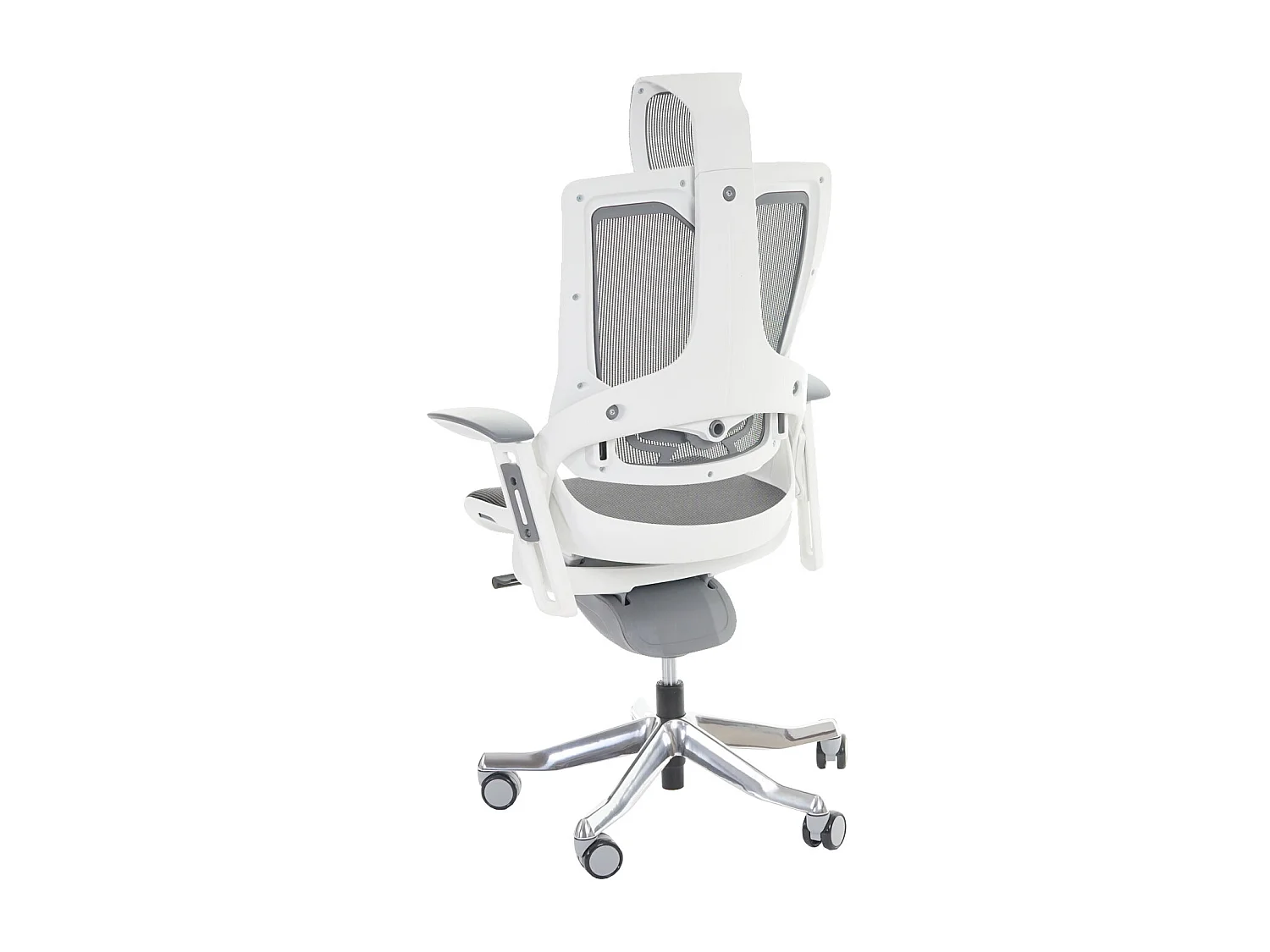 Poltrona sedia ufficio girevole regolabile MERRYFAIR Wau 2 ergonomica poggiatesta alluminio tessuto bianco nero grigio