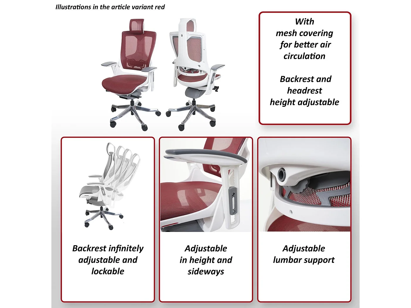 Krzesło biurowe MERRYFAIR Adelaide,  czarno-szary