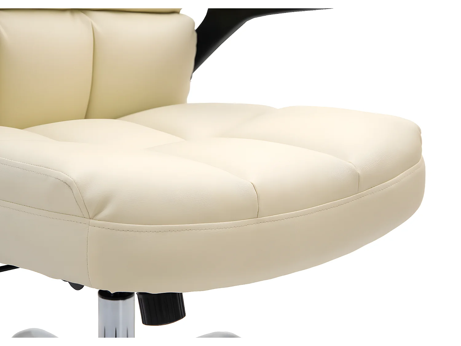 Poltrona sedia ufficio girevole regolabile MCW-J21 ergonomica ecopelle avorio