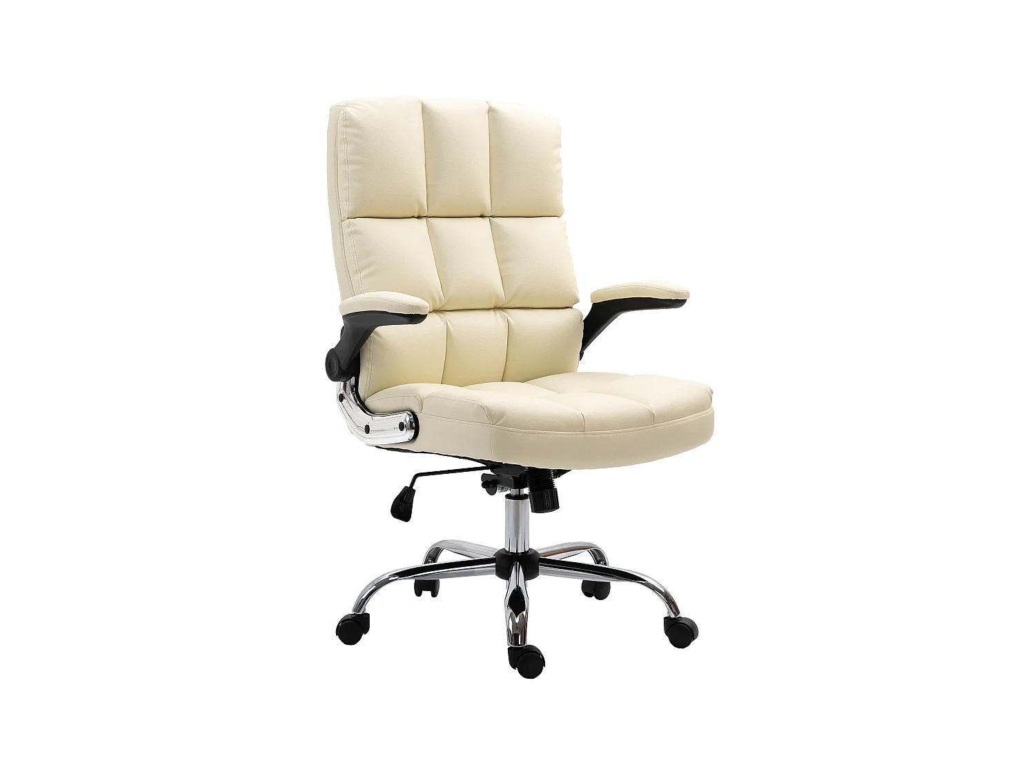 Chaise de bureau MCW-J21,  similicuir crème