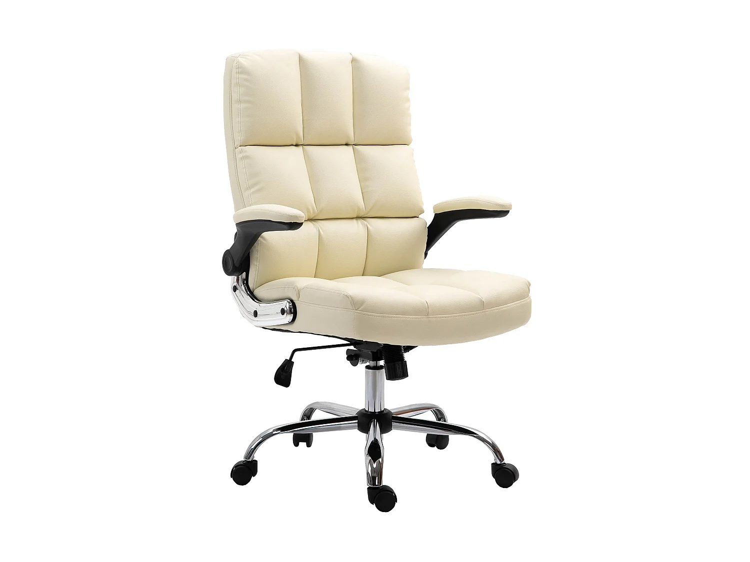 Chaise de bureau MCW-J21,  similicuir crème