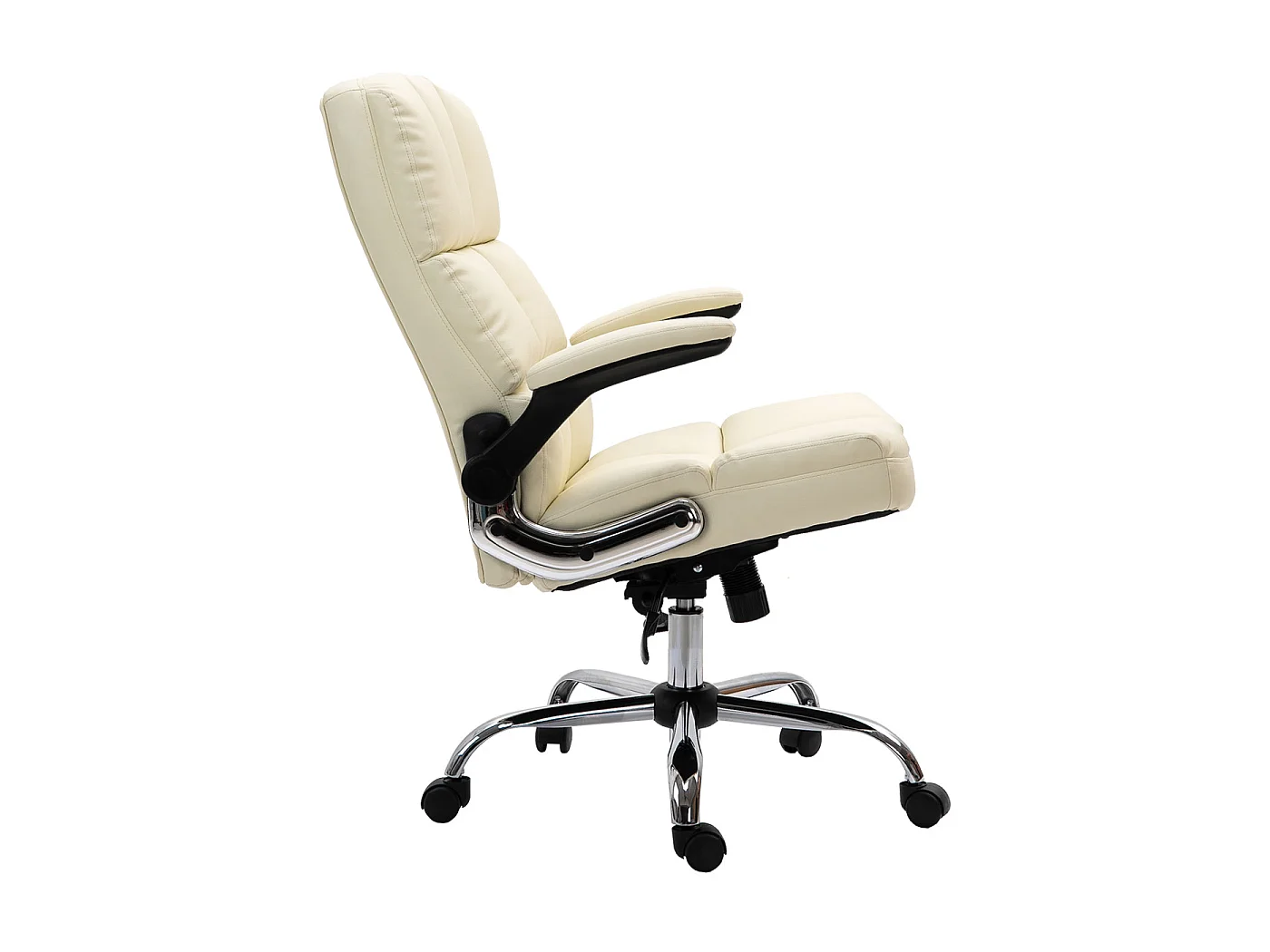 Chaise de bureau MCW-J21,  similicuir crème