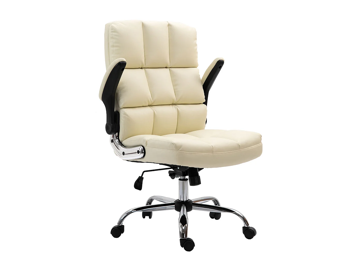 Chaise de bureau MCW-J21,  similicuir crème