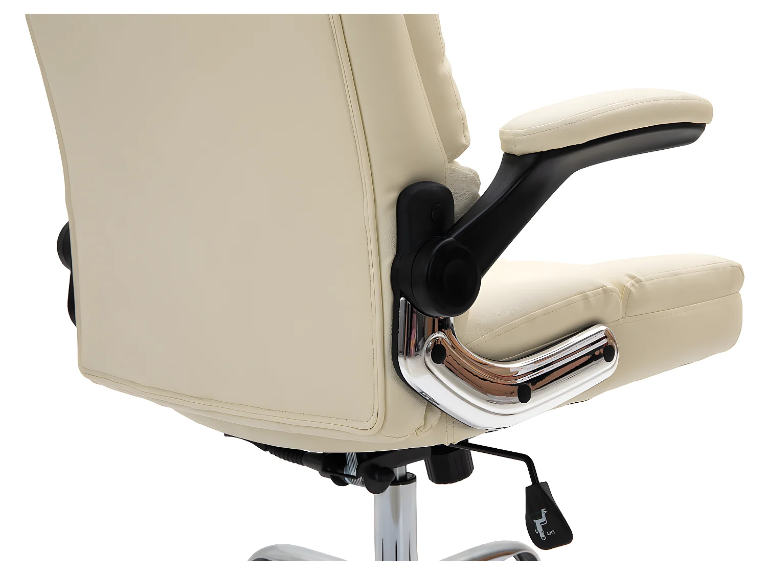 Chaise de bureau MCW-J21,  similicuir crème