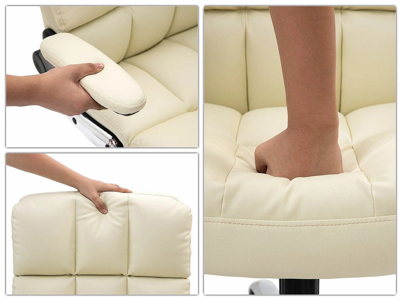 Bureaustoel MCW-J21,  kunstleder crème