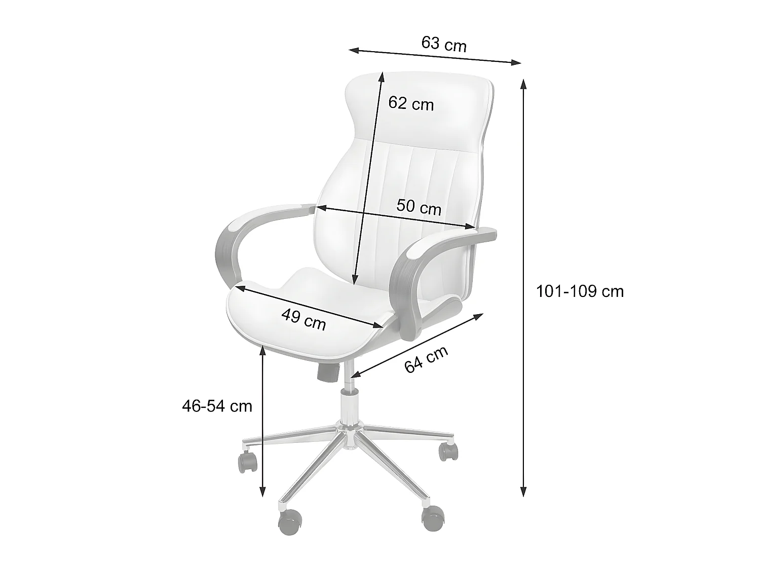 Krzesło biurowe MCW-H39,  kremowy