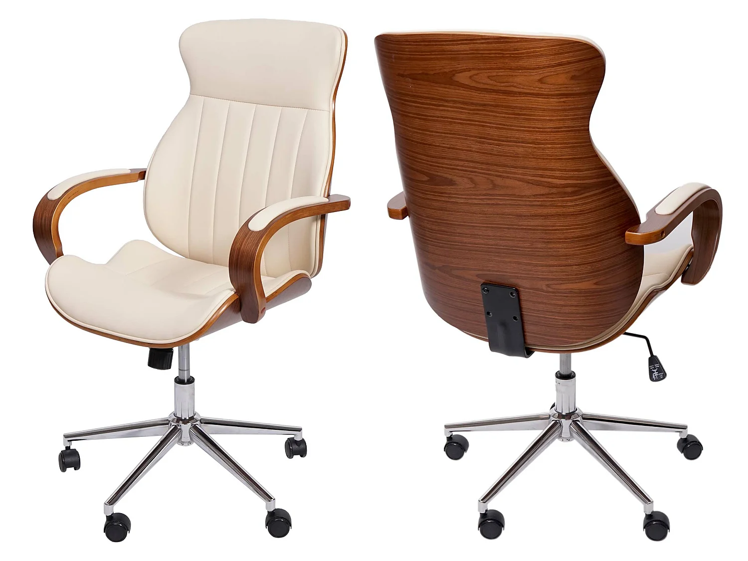 Chaise de bureau MCW-H39,  beige-crème