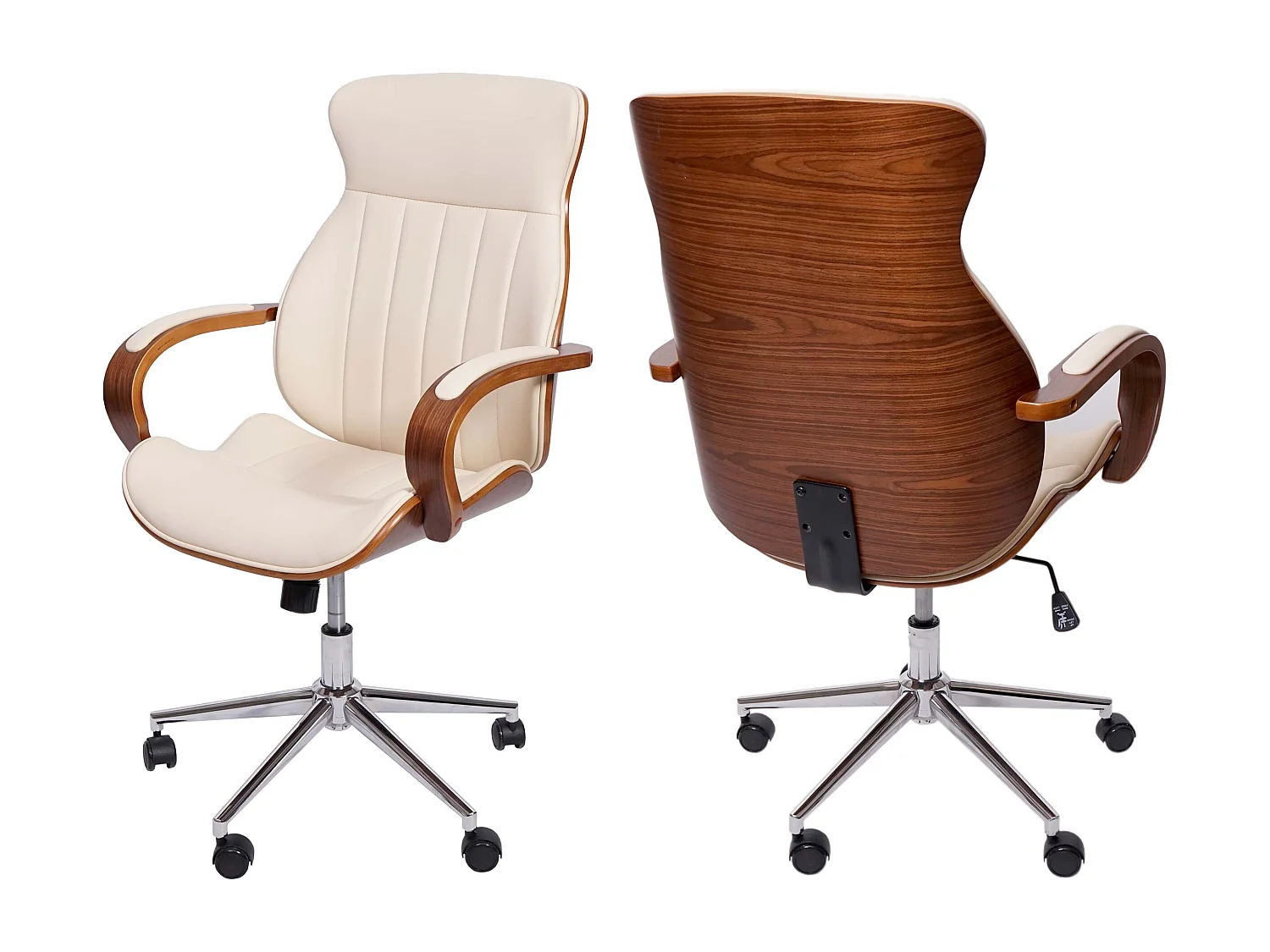 Chaise de bureau MCW-H39,  beige-crème