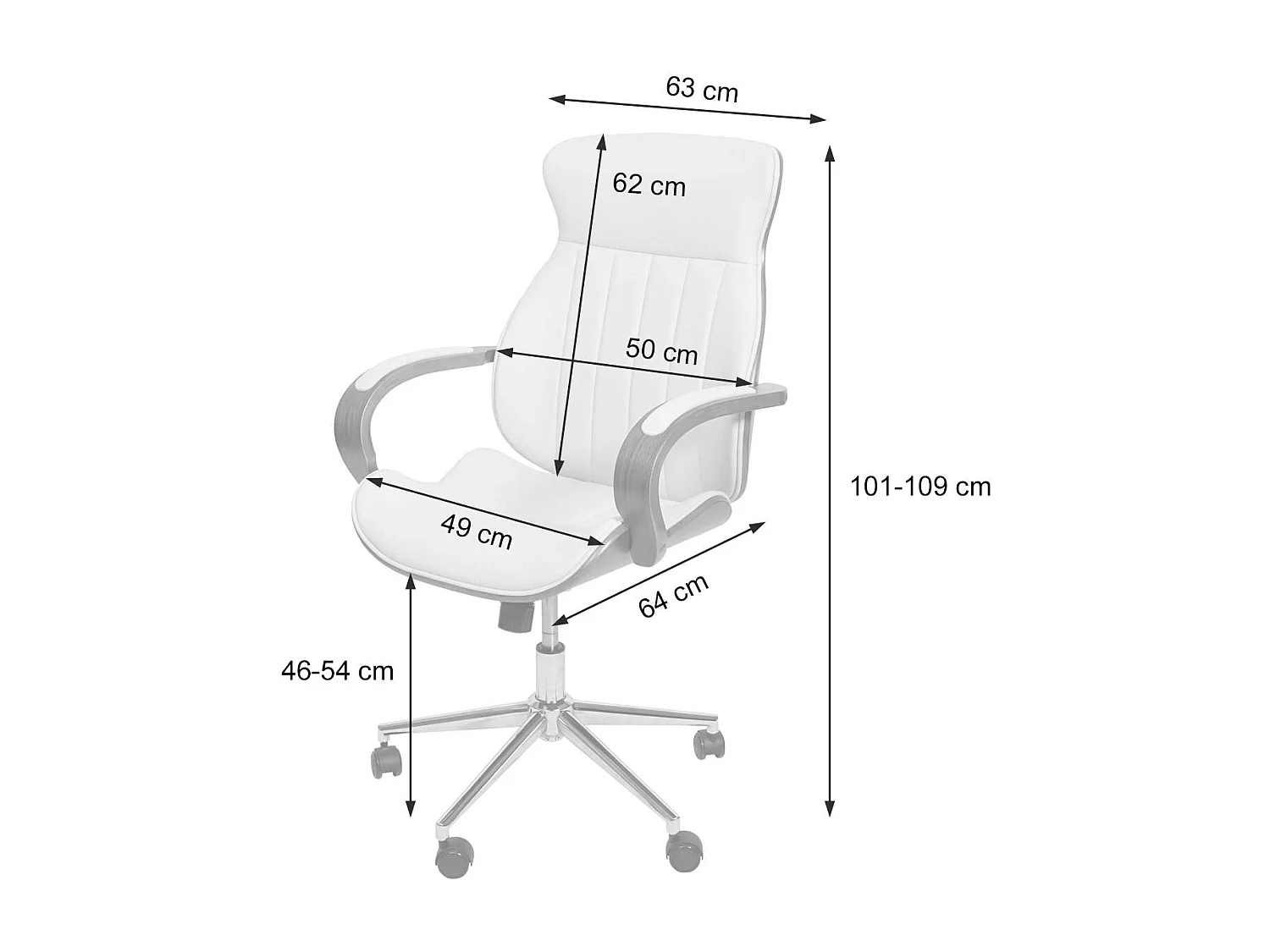 Chaise de bureau MCW-H39,  beige-crème