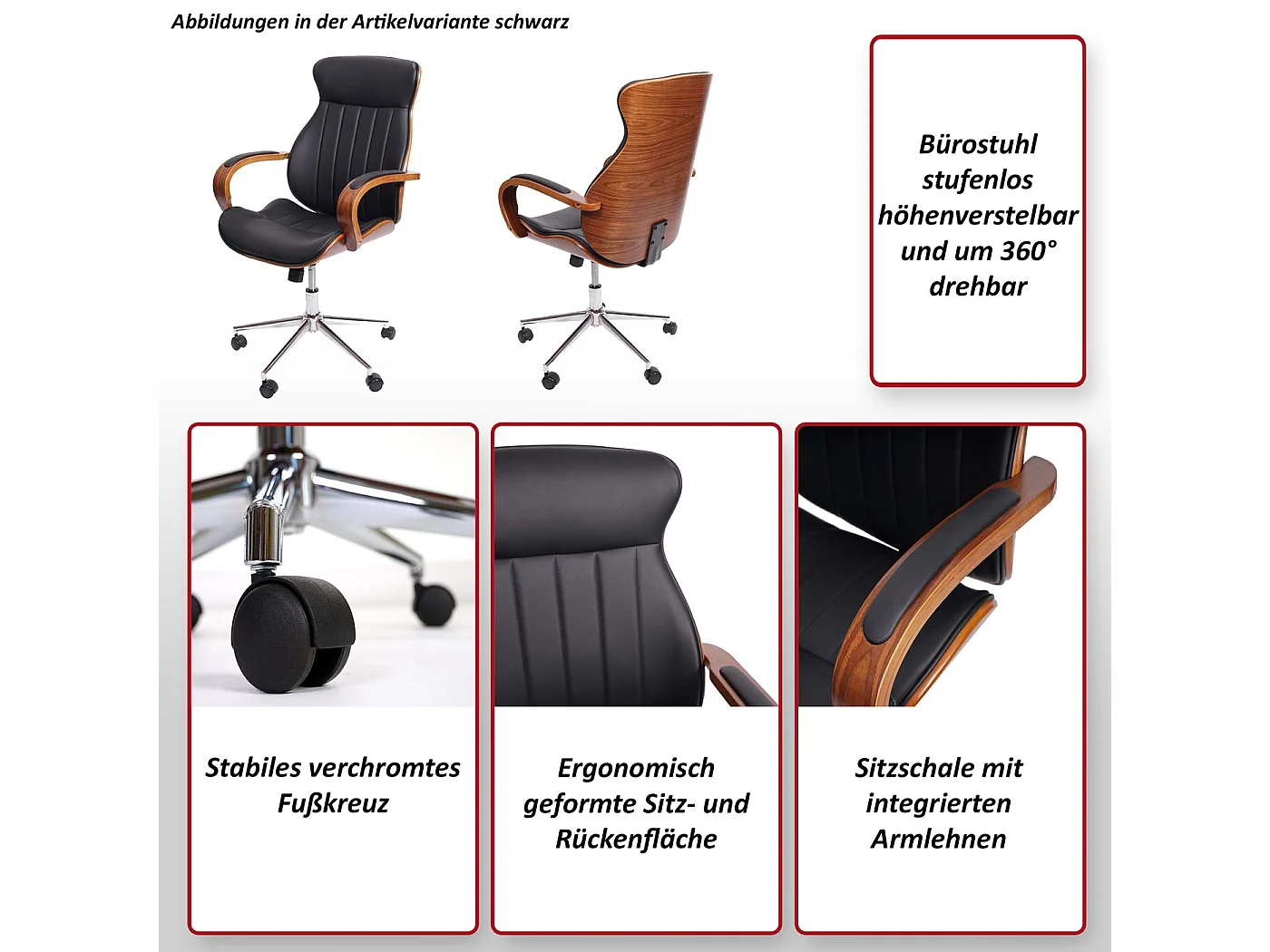 Chaise de bureau MCW-H39,  beige-crème