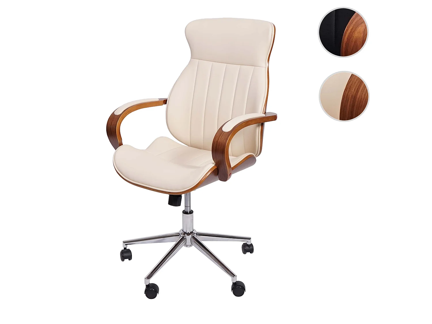 Krzesło biurowe MCW-H39,  kremowe