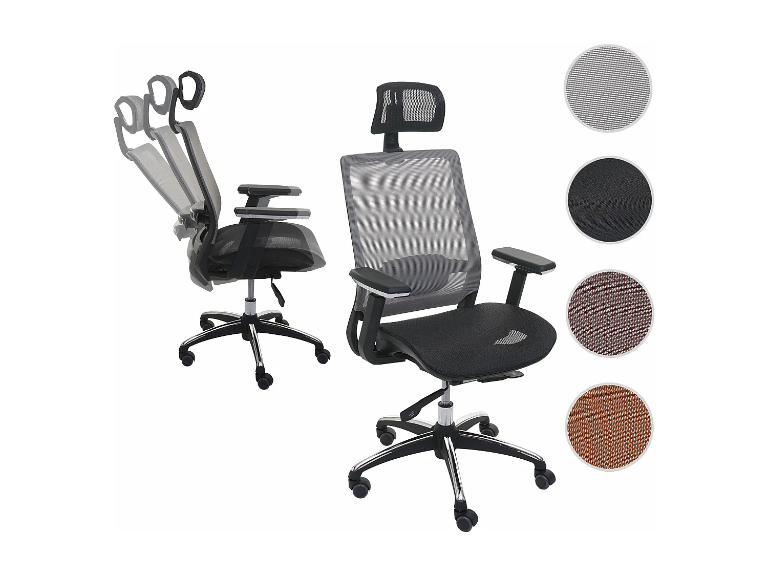 Chaise de bureau MCW-A20,  noir/gris