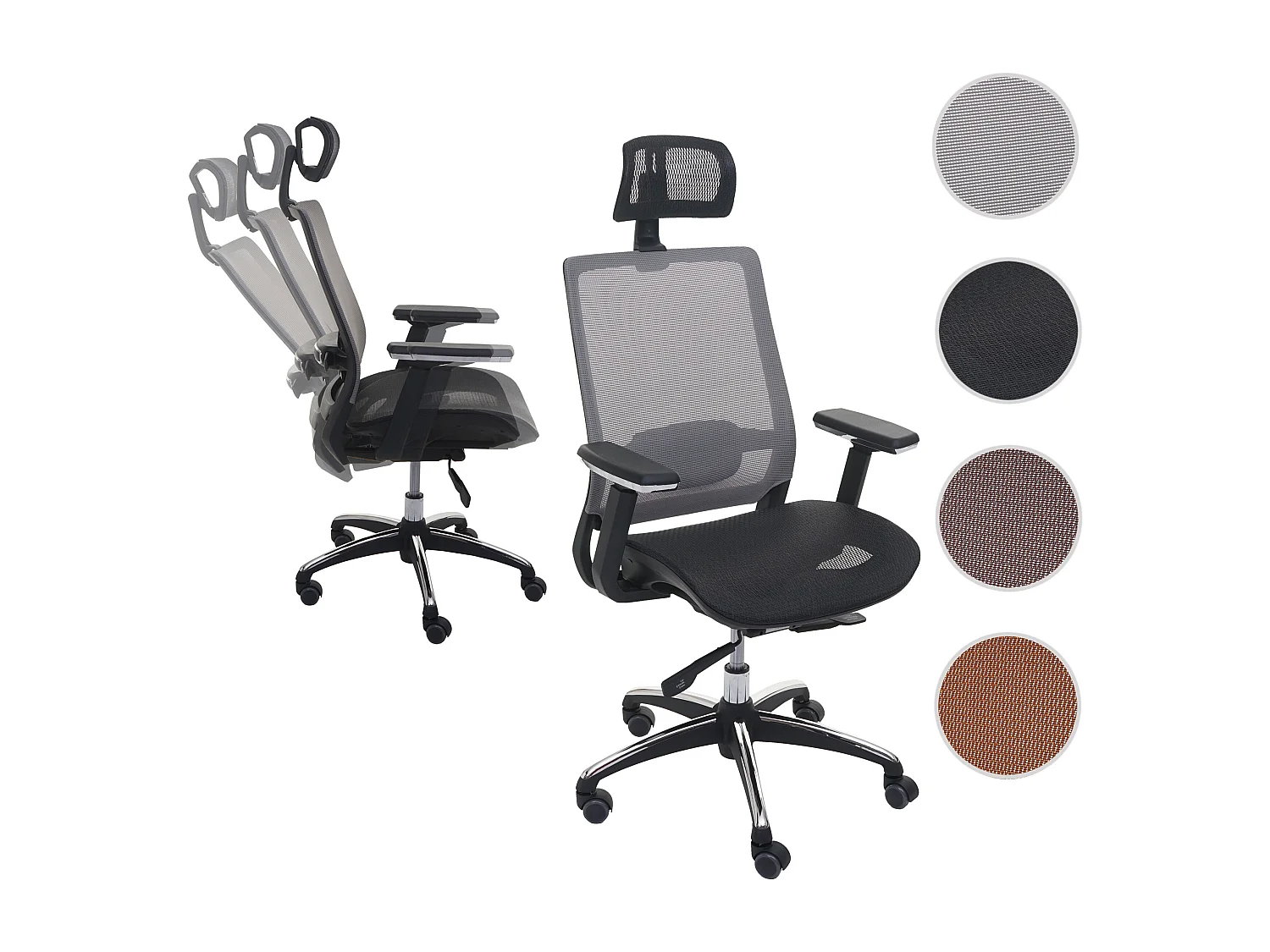 Bureaustoel MCW-A20,  zwart/grijs