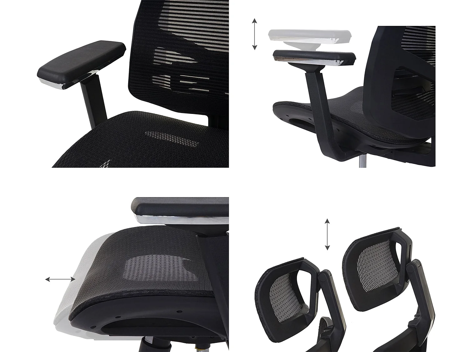 Chaise de bureau MCW-A58,  noir/noir