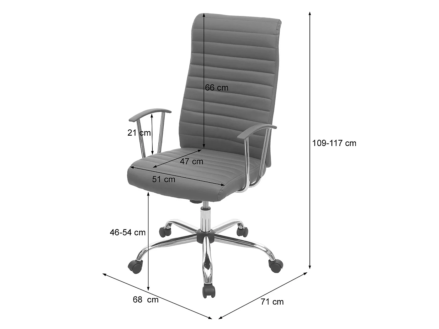Chaise de bureau Monastir,  noir