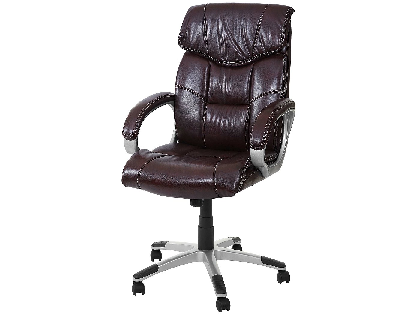 Mendler Poltrona Ufficio Girevole Dallas, Design Moderno In Microfibra Marrone, Altezza Regolabile - 4