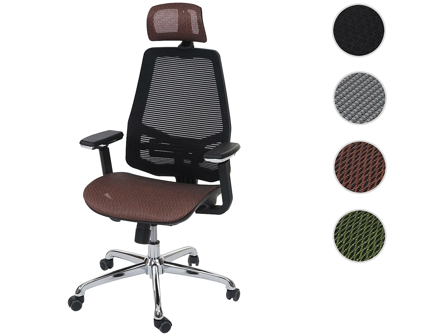 Chaise de bureau MCW-A58,  brun rouge/noir