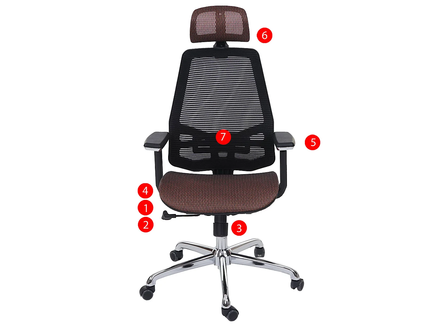 Krzesło biurowe MCW-A58,  mandarynka/czarny