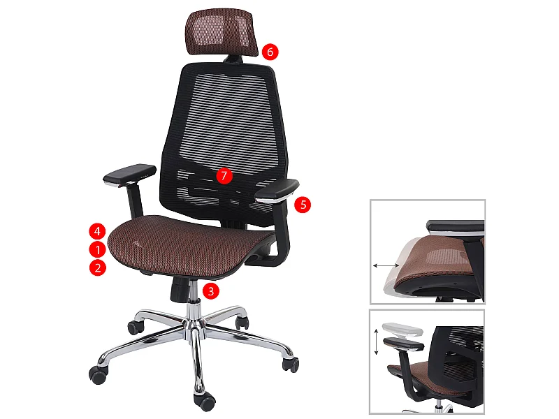 Cadeira de escritório MCW-A58,  tangerina/preto