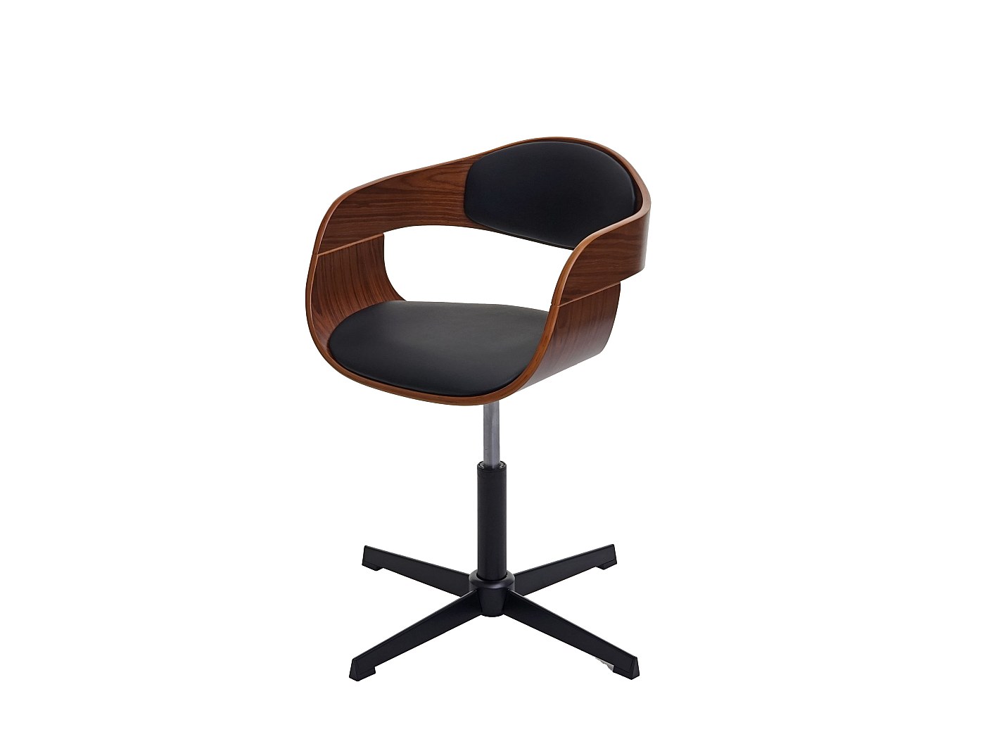 Juego De 2 Sillas De Comedor HWC-H42, Silla Giratoria, Altura Regulable Giratoria Piel Sintetica Vintage Gris Oscuro Base Negra 84412999